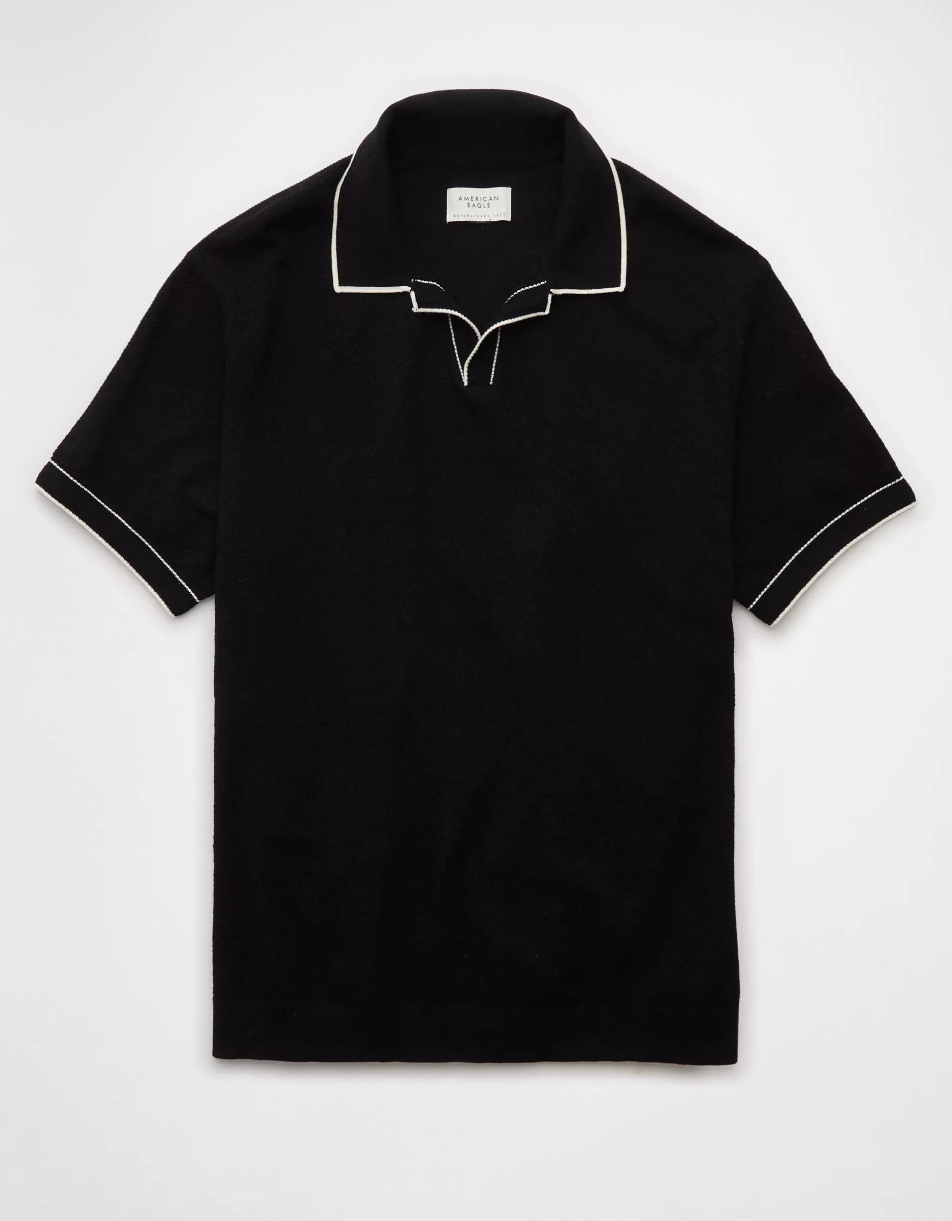 AE Weekend Tipped Sweater Polo Shirt Product Image