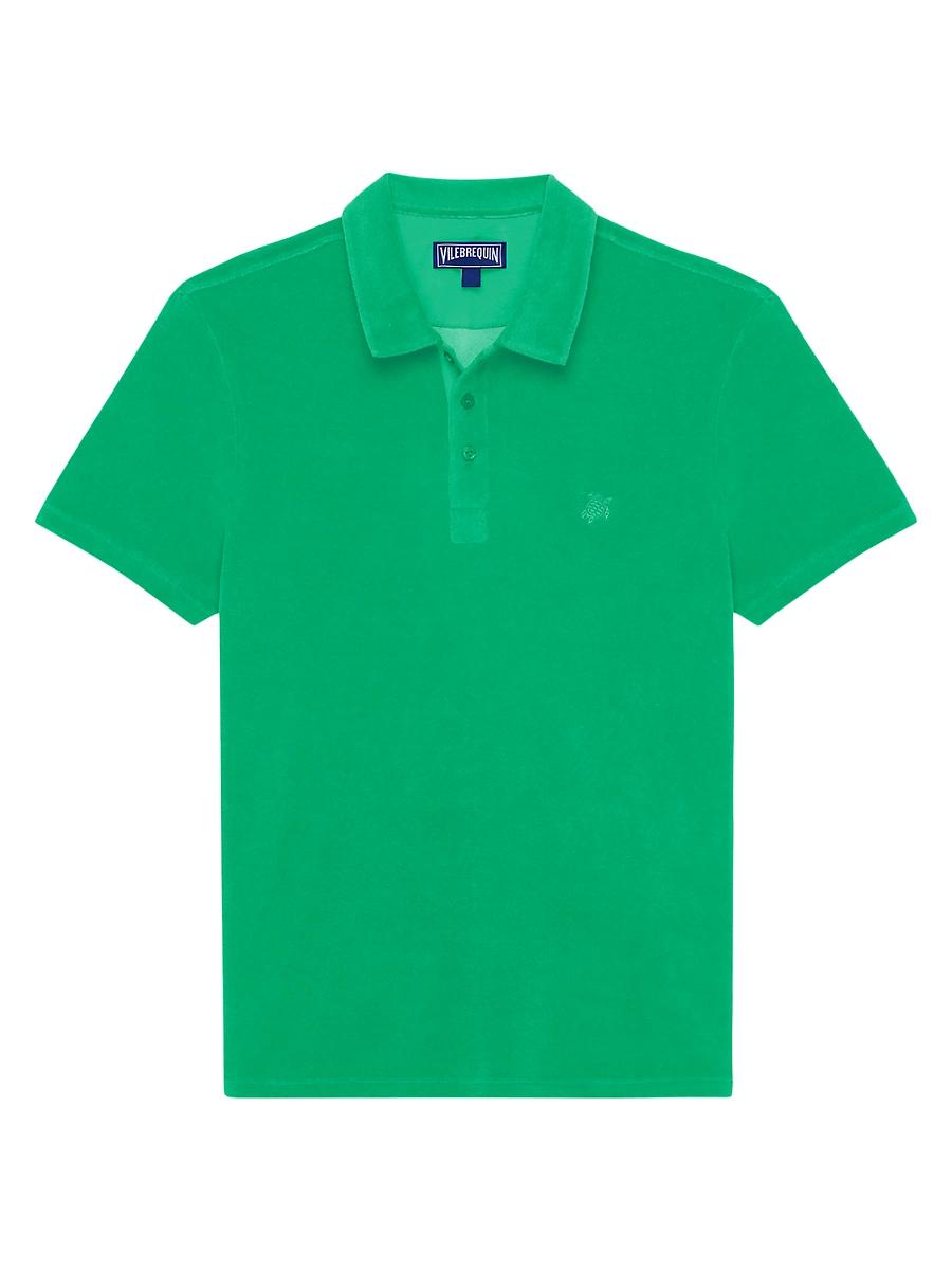 Mens Terry Cloth Polo Shirt Product Image