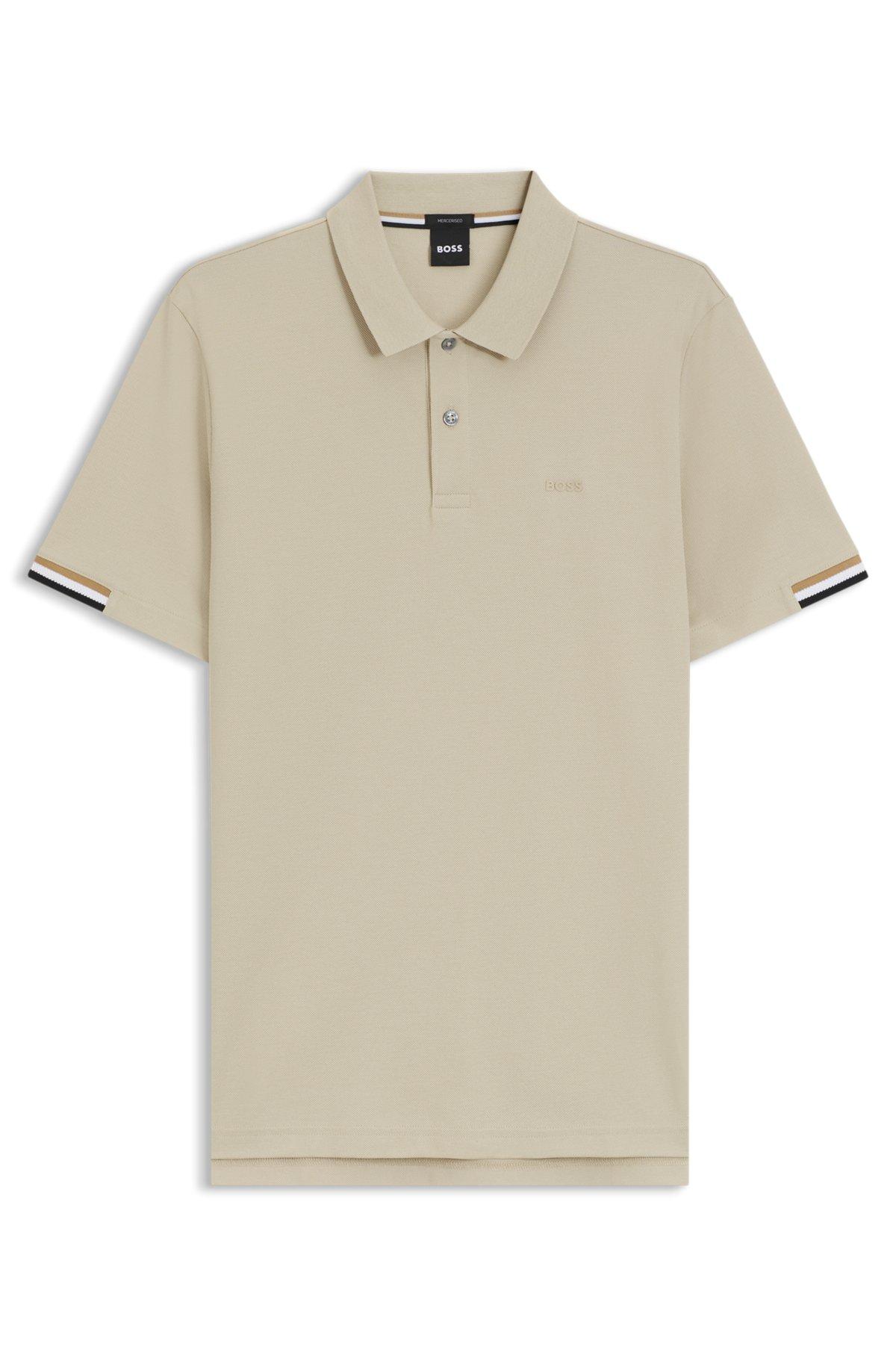 Rubberised-logo polo shirt in mercerised cotton Product Image