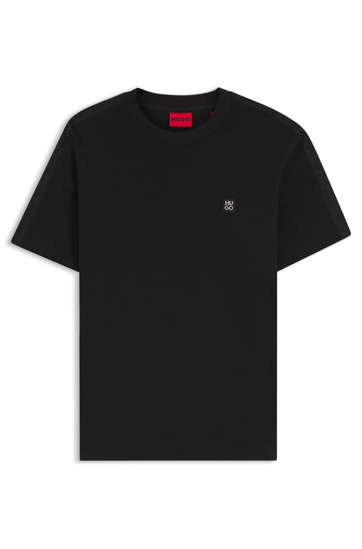  Relaxed-fit T-shirt in interlock cotton with embroidered shoulders Product Image
