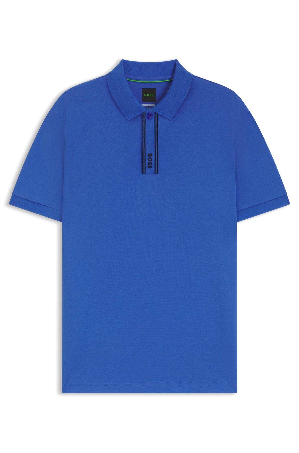 Paddy polo shirt with striped placket and logo Product Image