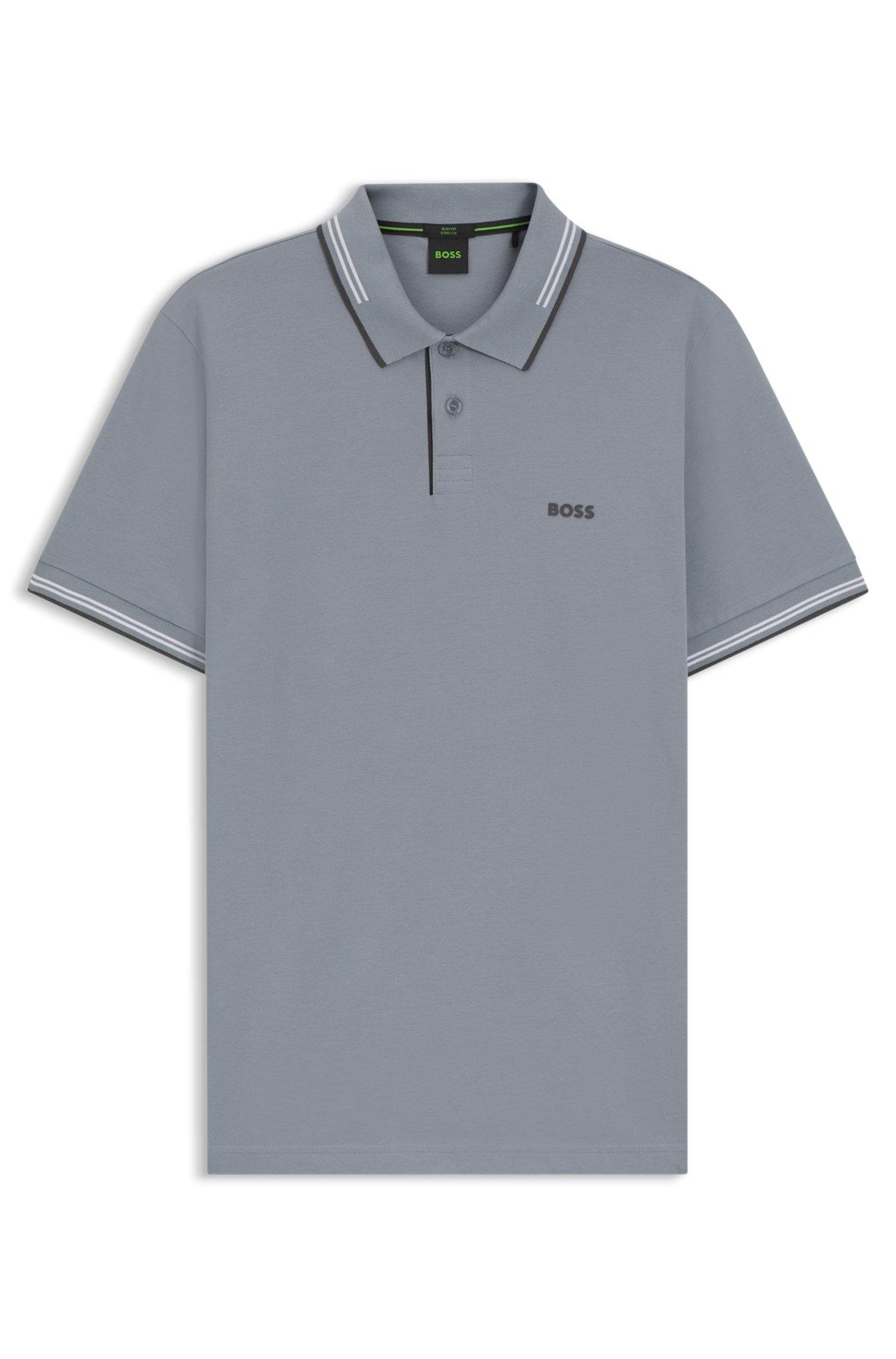 Paddy polo shirt in stretch cotton with printed pattern Product Image