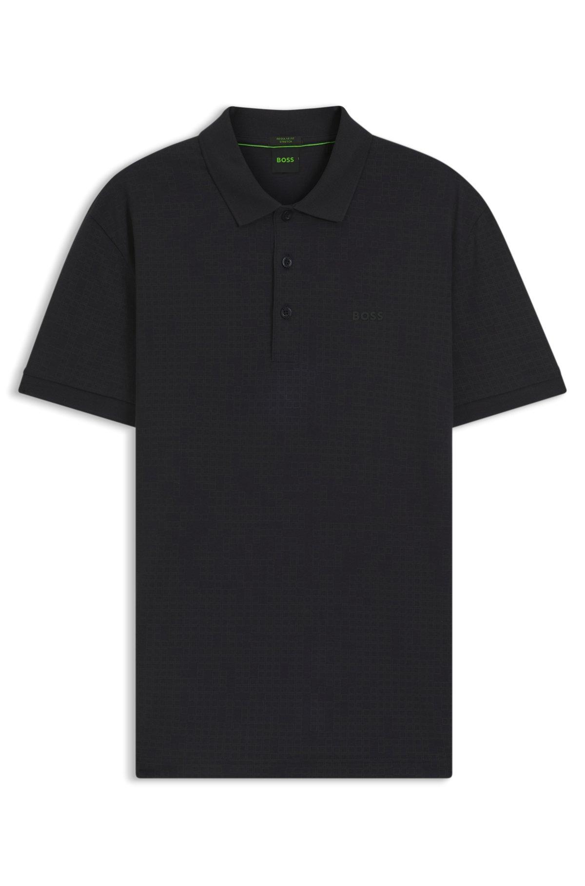 Cotton-piqué polo shirt with all-over print Product Image
