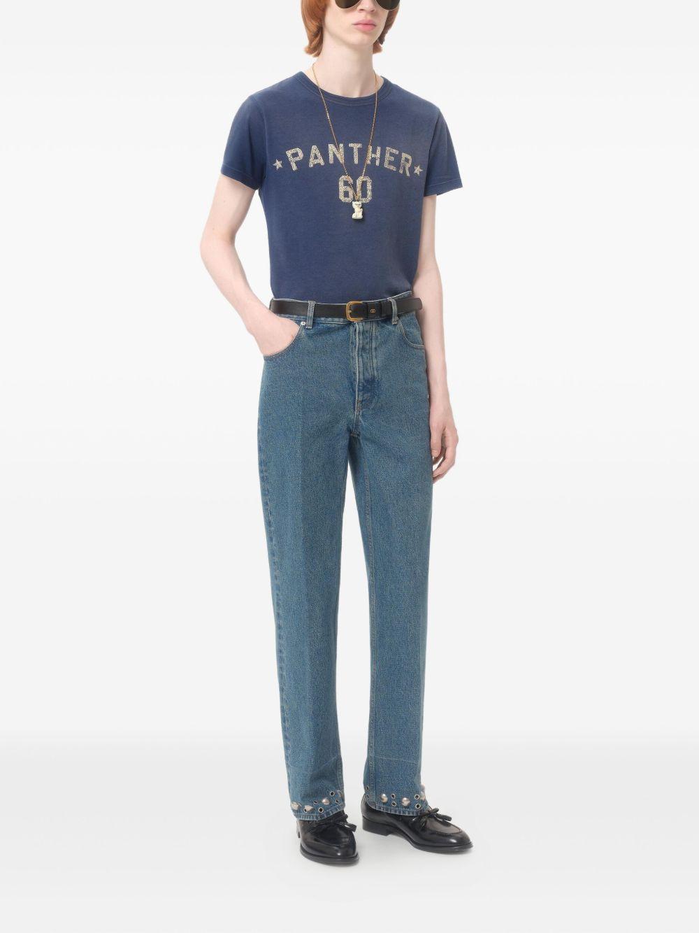VALENTINO Garavani Navy Cotton T-shirt In Blue Product Image