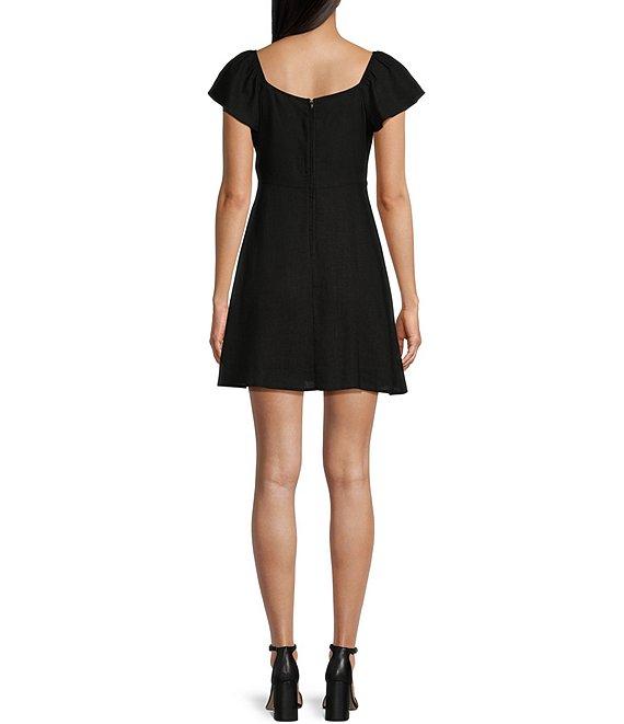 Copper Key Flutter Sleeve Tie Front Dress Product Image