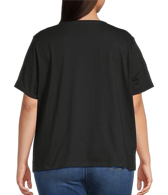 Good American Plus Size Cotton Classic Crew Neckline Short Sleeve Tee Product Image