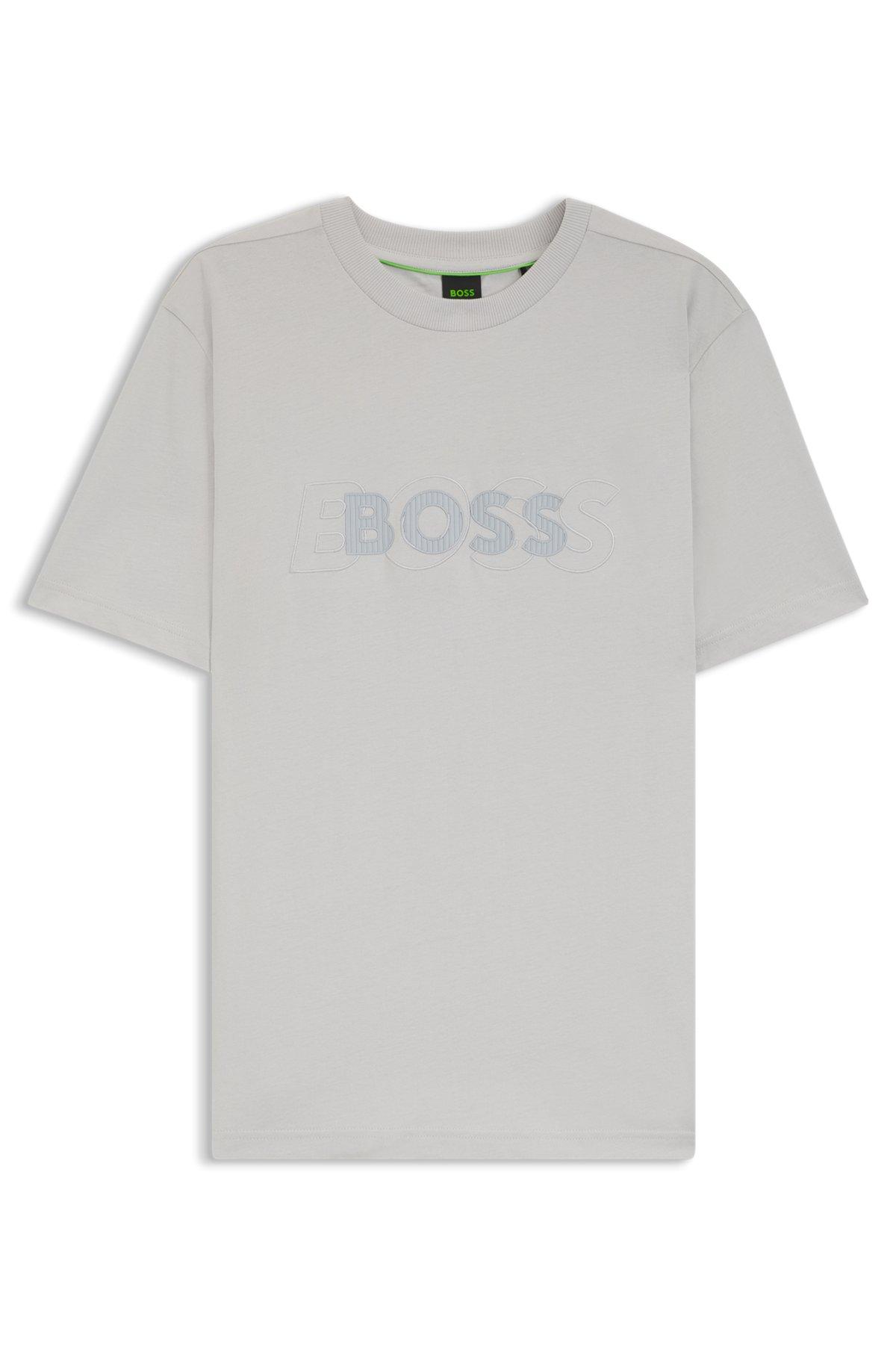 Cotton-jersey T-shirt with double logo artwork Product Image