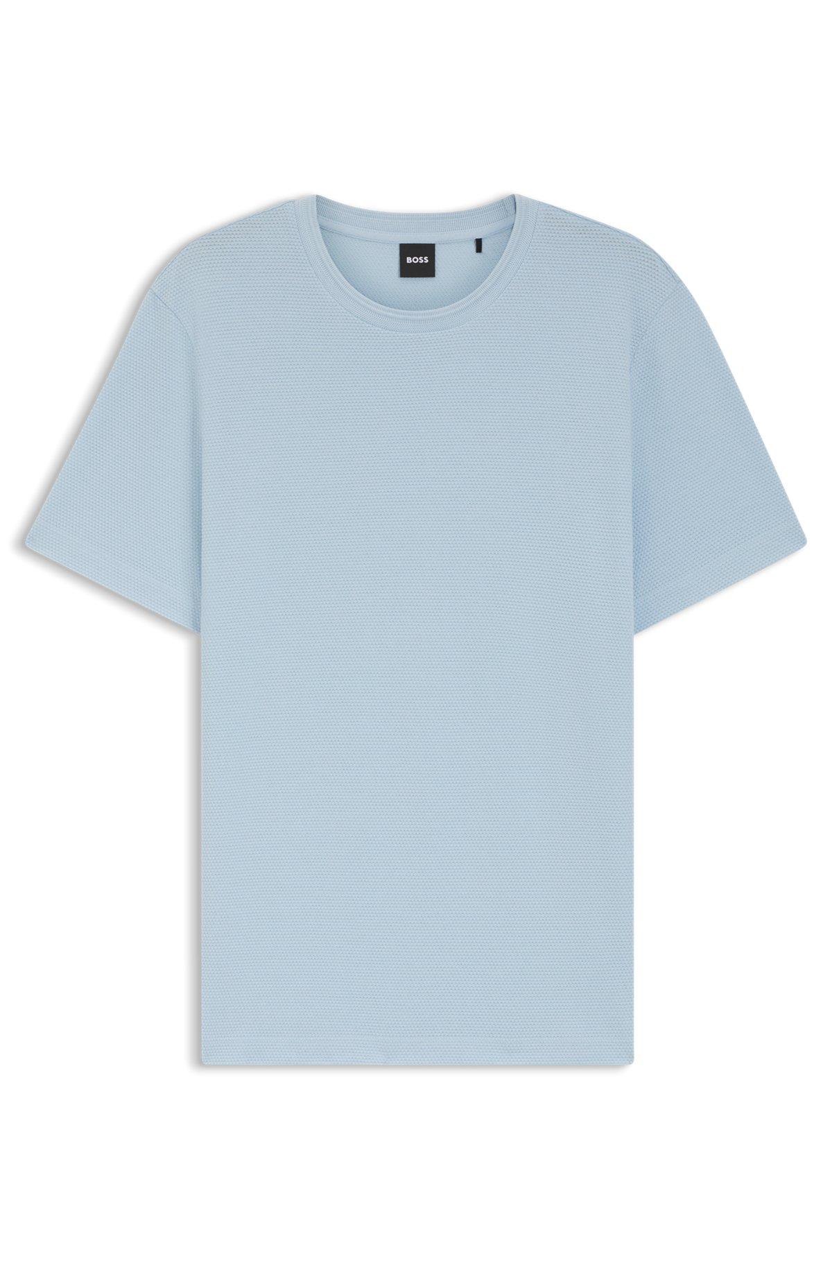 Bubble-jacquard structure T-shirt in a cotton blend Product Image