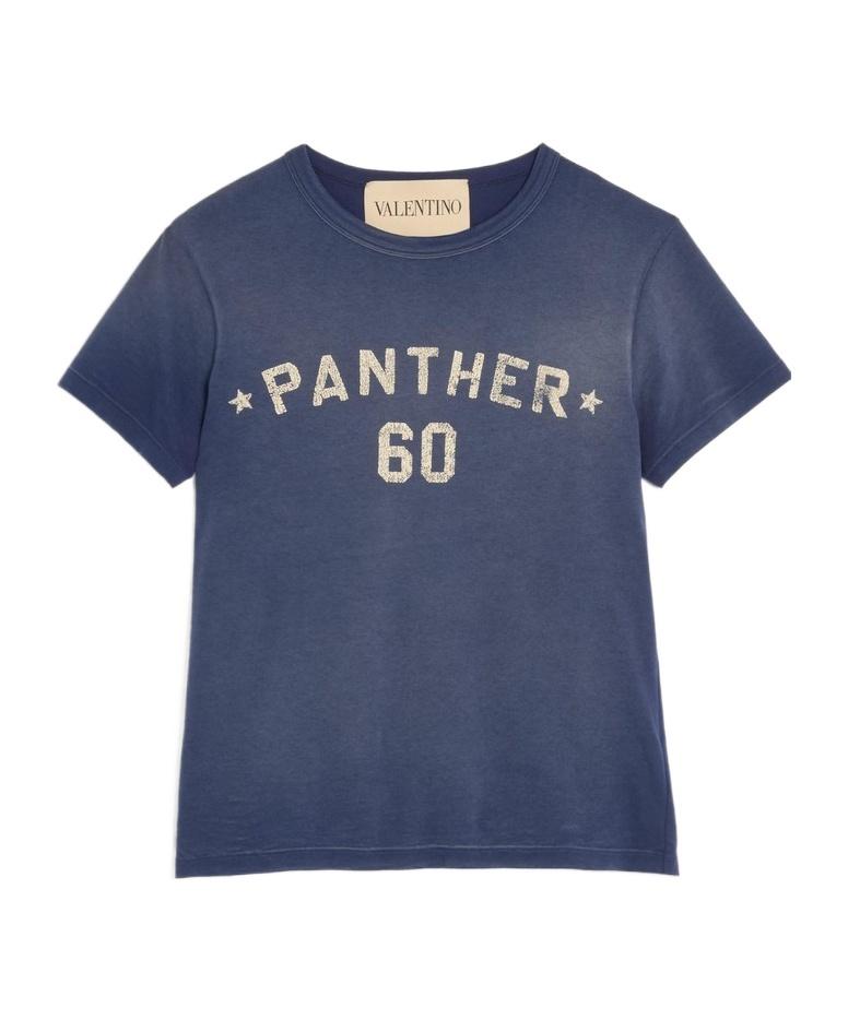 VALENTINO Garavani Navy Cotton T-shirt In Blue Product Image