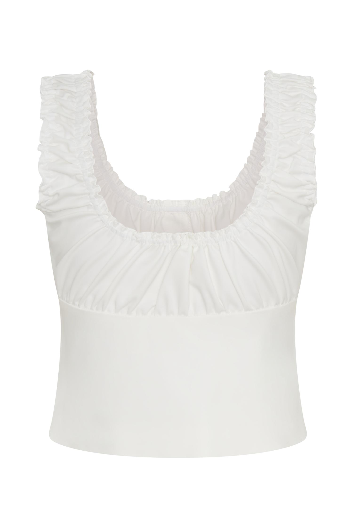 Ines Sleeveless Ruched Top - White Product Image