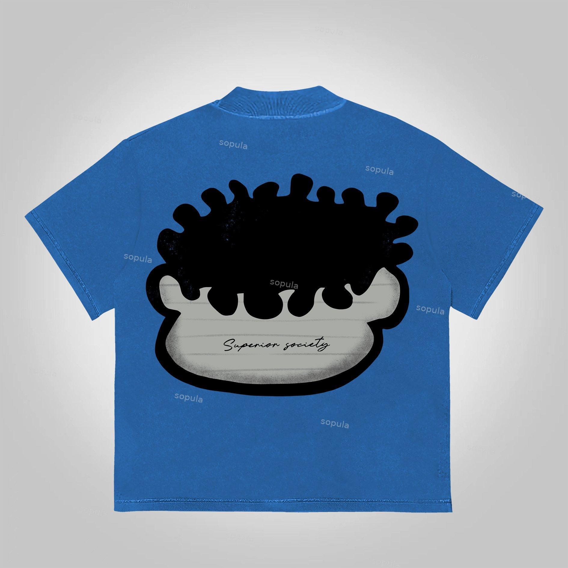 Vintage Big Face Graphic Cotton T-Shirt Product Image