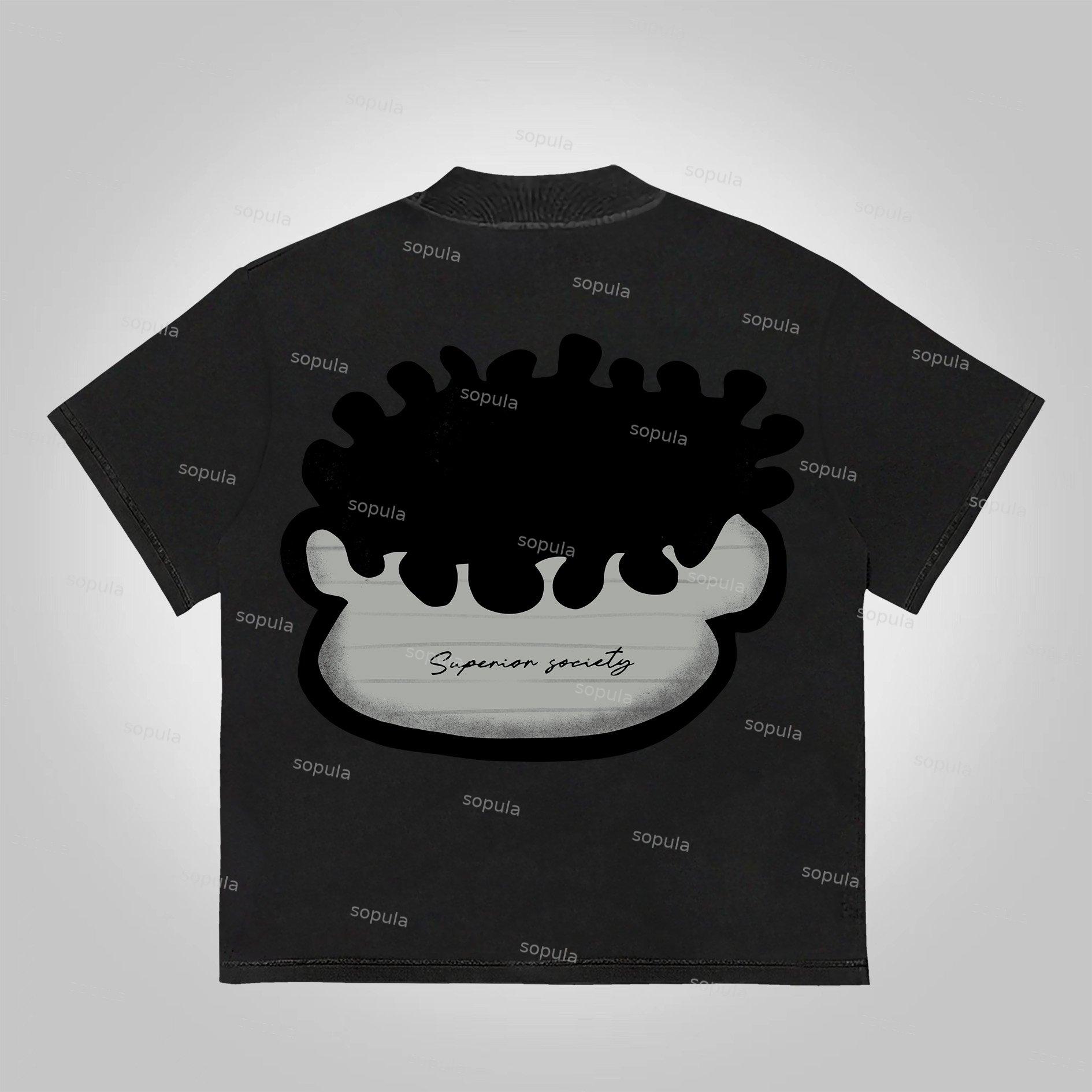 Vintage Big Face Graphic Cotton T-Shirt Product Image