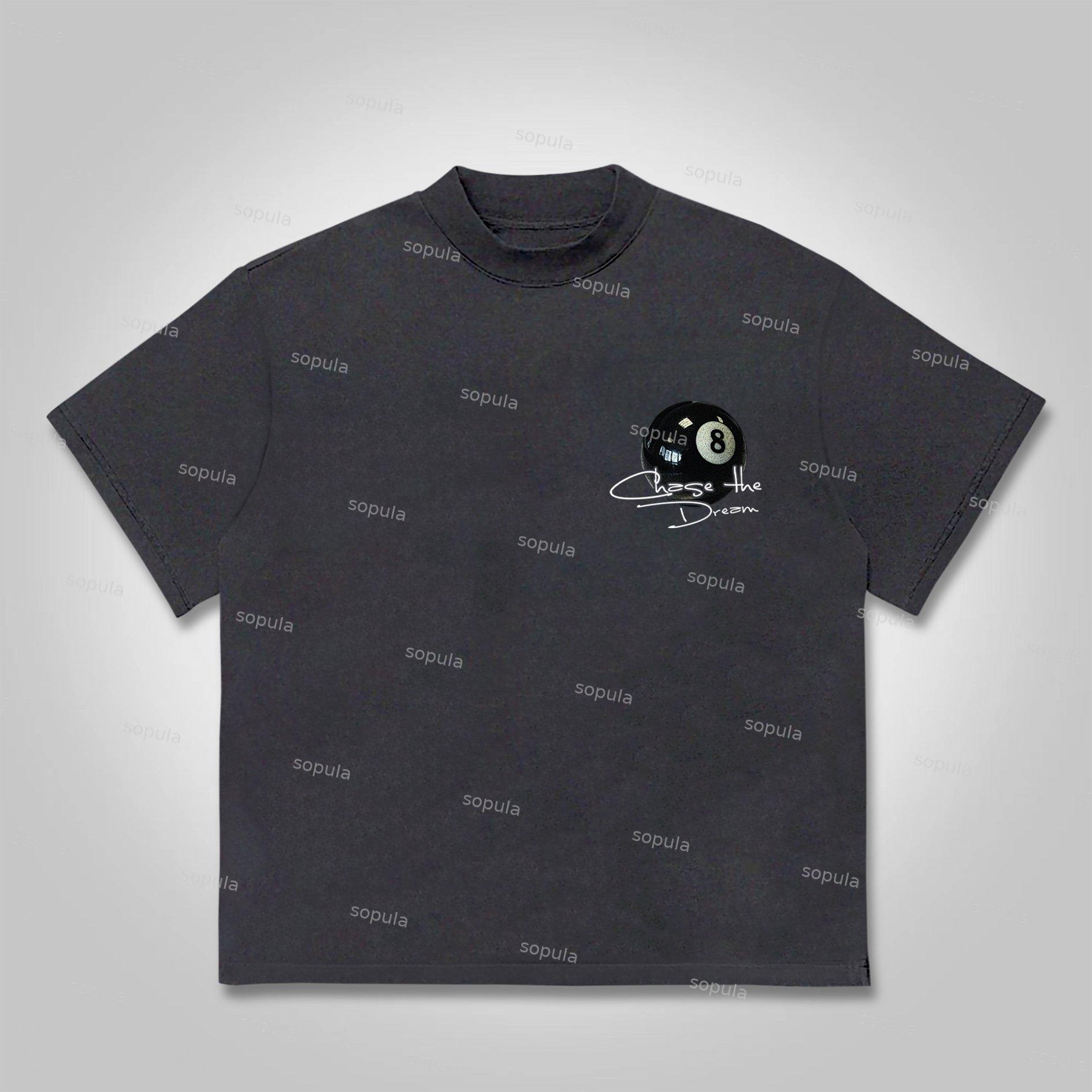Sopula Chase The Dream Vintage Billiards Graphics Cotton T-Shirt Product Image