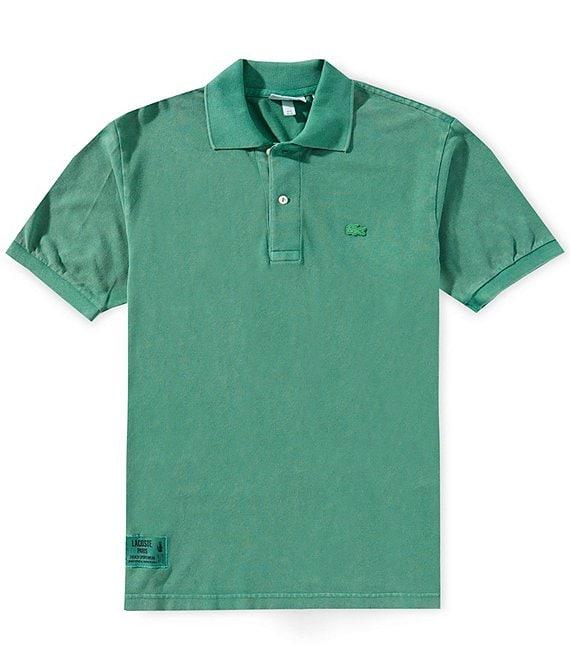 Lacoste Solid Washed Effect Pique Short Sleeve Polo Shirt Product Image