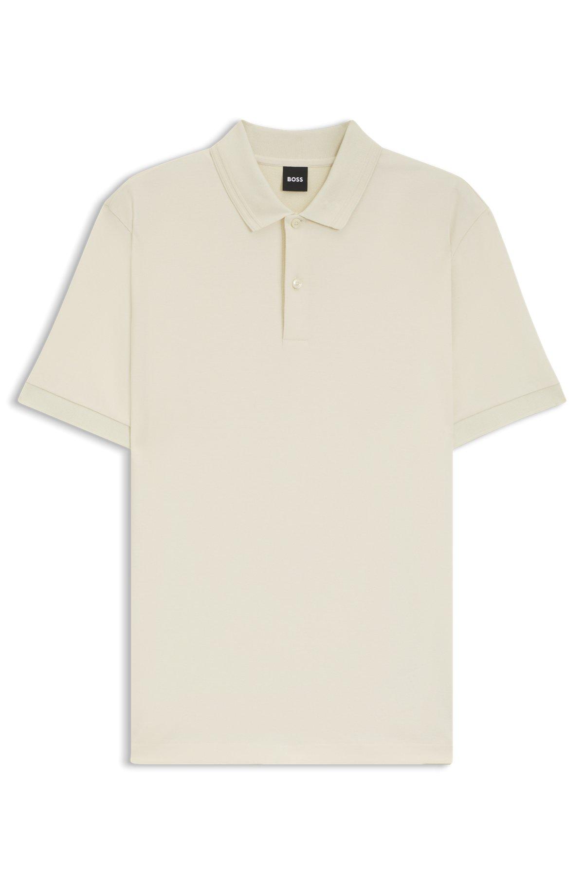 Monogram-placket polo shirt in a cotton blend Product Image