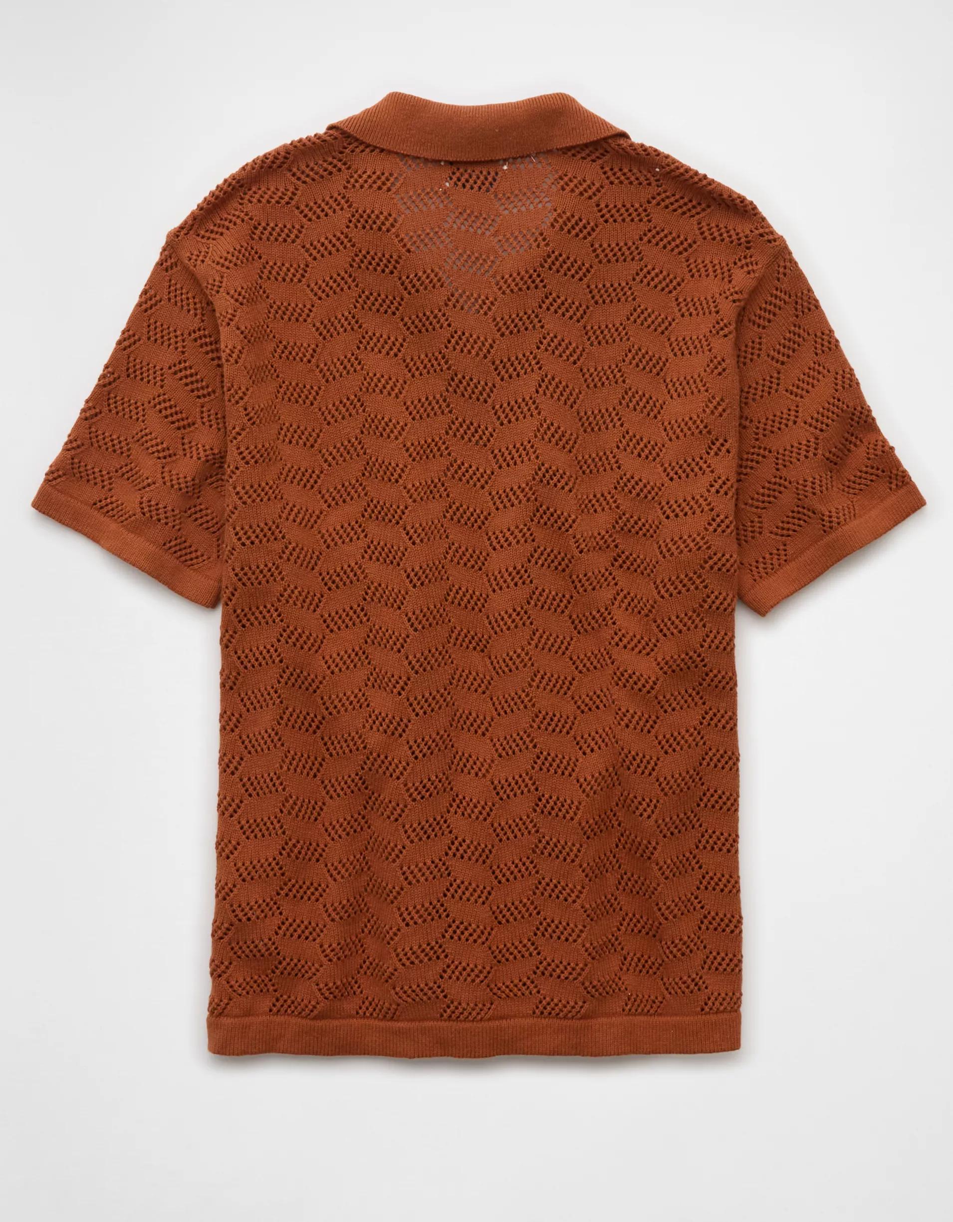 AE Weekend Textured Sweater Polo Shirt Product Image