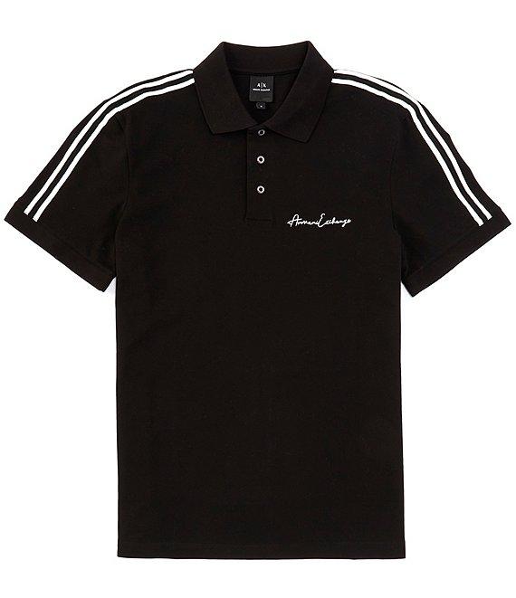 Armani Exchange Stretch Signature Logo Short Sleeve Polo Shirt Product Image