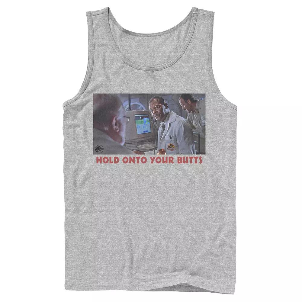 Men's Jurassic Park Doctor Ray Arnold Hold Onto Your Butts Photo Tank Top,  Product Image