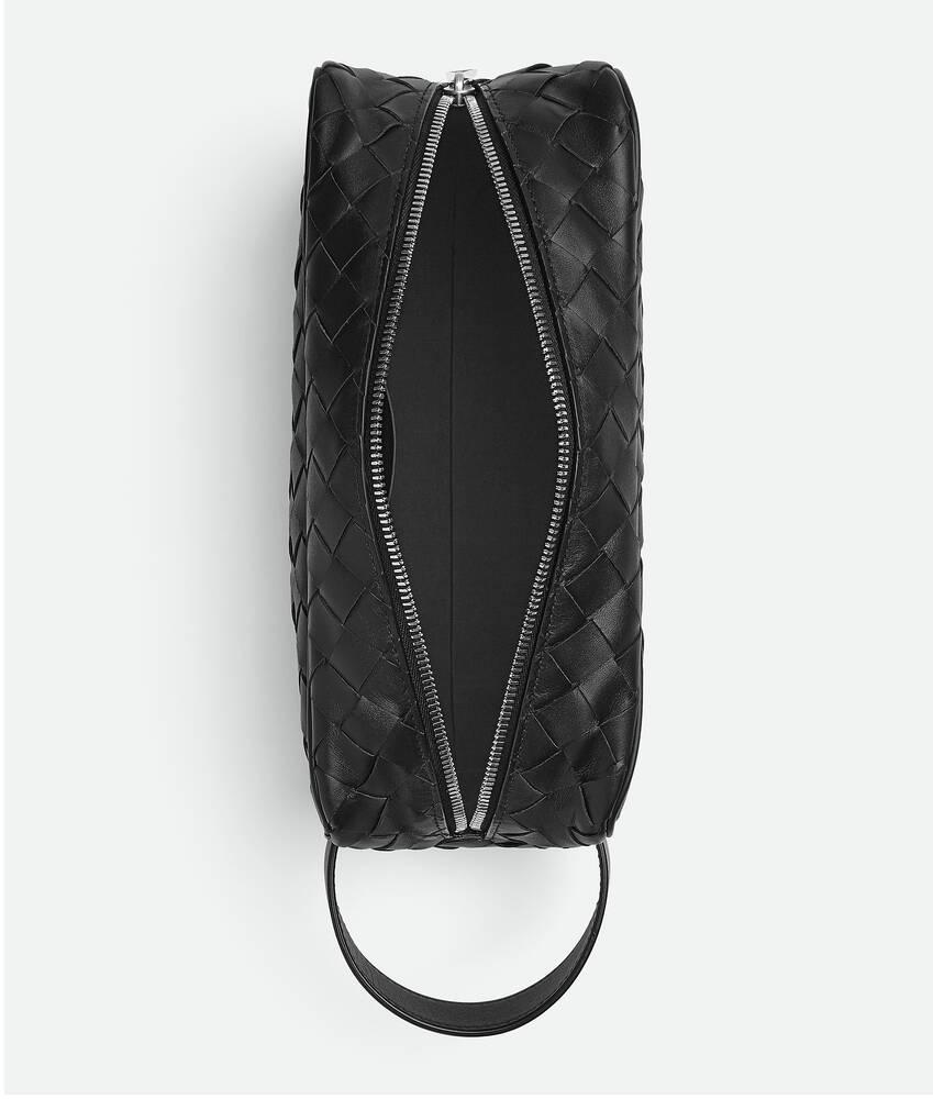 Men's Intrecciato Travel Pouch in Black Product Image