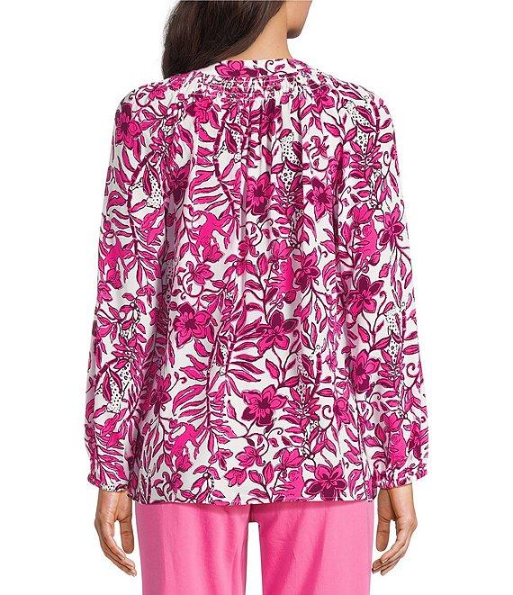 Lilly Pulitzer Coordinating Elsa Elderflower Print V-Neck Bracelet Sleeve Top Product Image