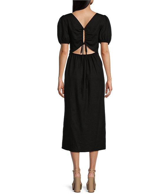 GB Short Sleeve Side Slit Midi Dress Product Image