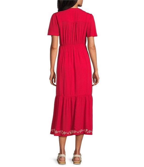 Nurture Short Flutter Sleeve V-Neck A-Line Maxi Dress Product Image
