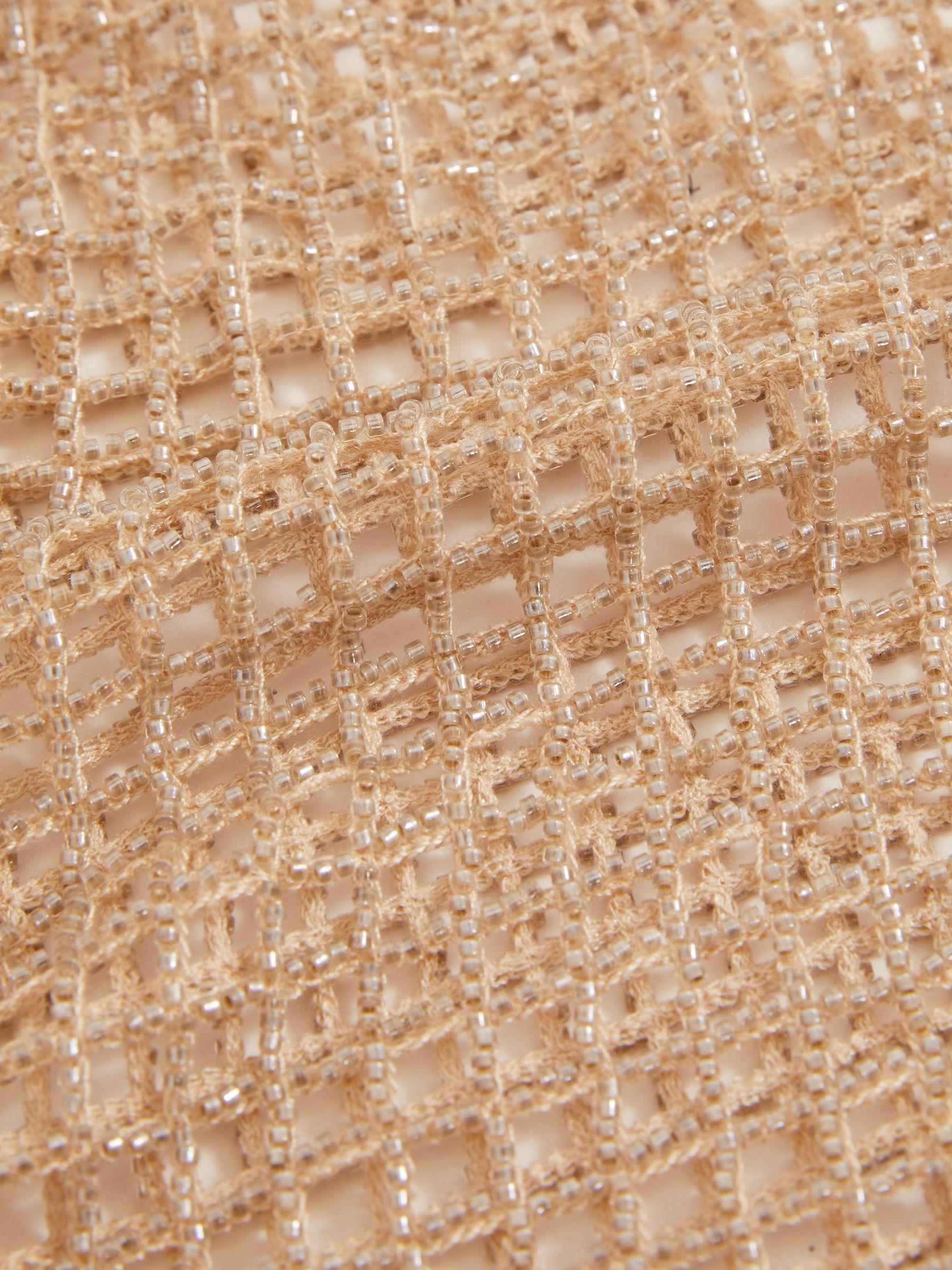 Mesh Knit Beaded Vest in Neutral Product Image