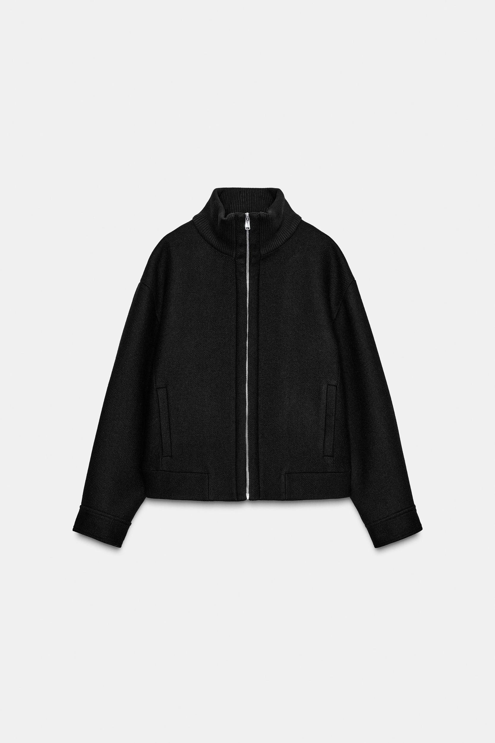 SHORT WOOL COAT WITH HIGH NECK Product Image