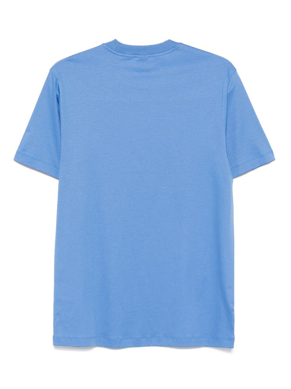 HUGO BOSS Cotton T-shirt In Blue Product Image