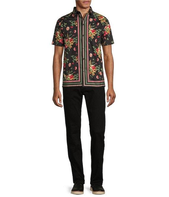 Murano From The Garden Collection Slim Fit Floral Print Short Sleeve Woven Camp Shirt Product Image