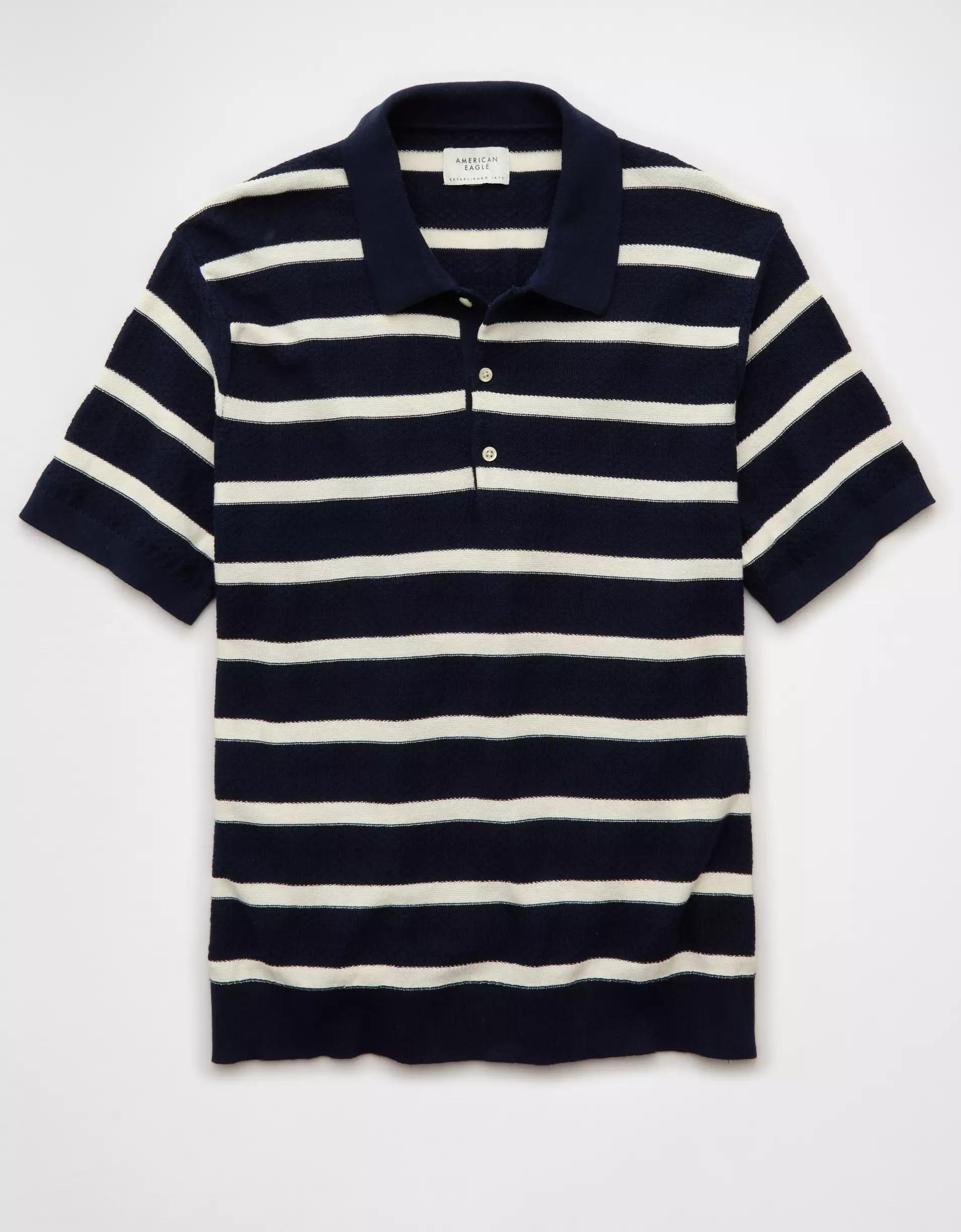 AE Weekend Striped Sweater Polo Shirt Product Image