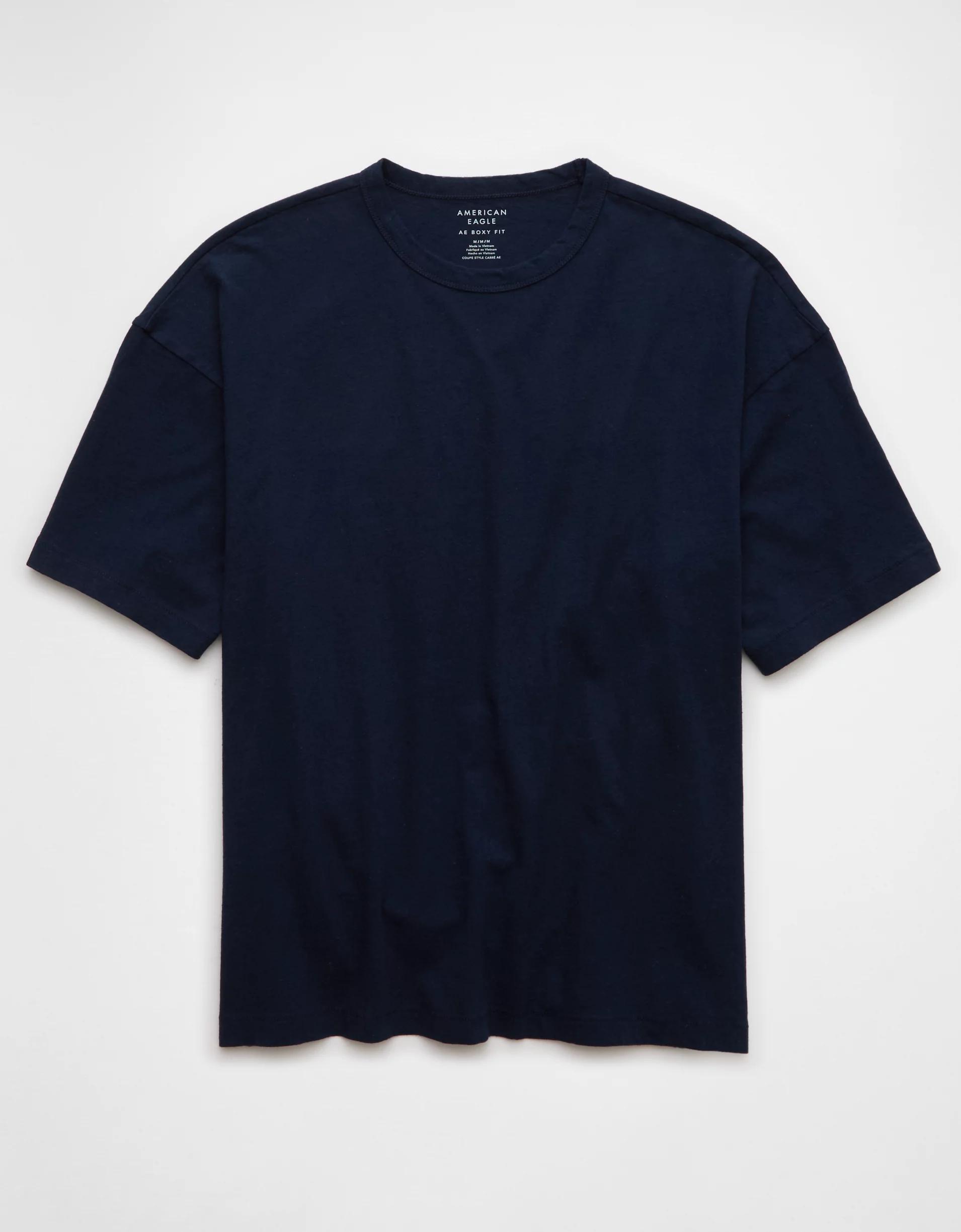 AE Boxy Linen-Blend T-Shirt Product Image
