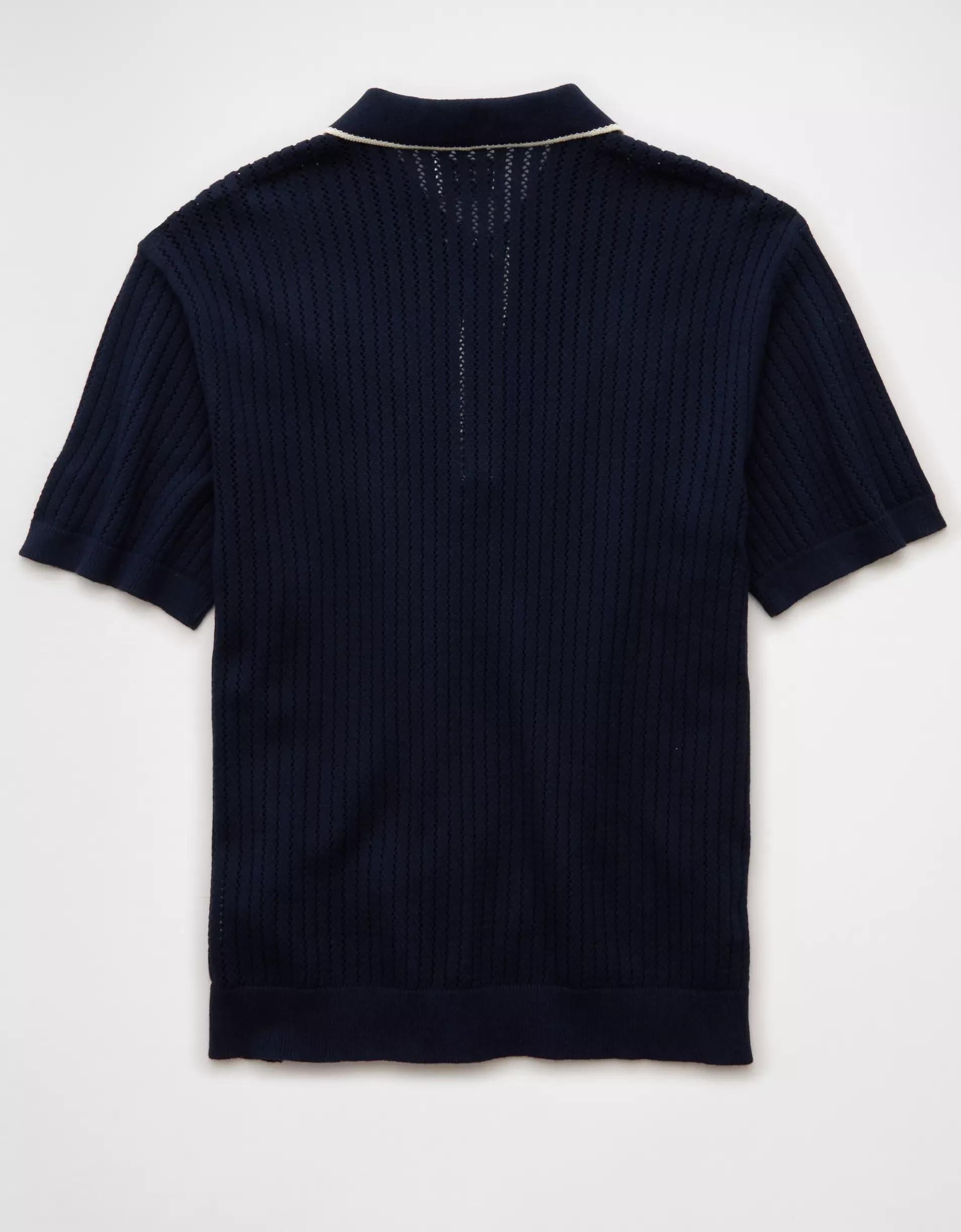 AE Weekend Tipped Sweater Polo Shirt Product Image