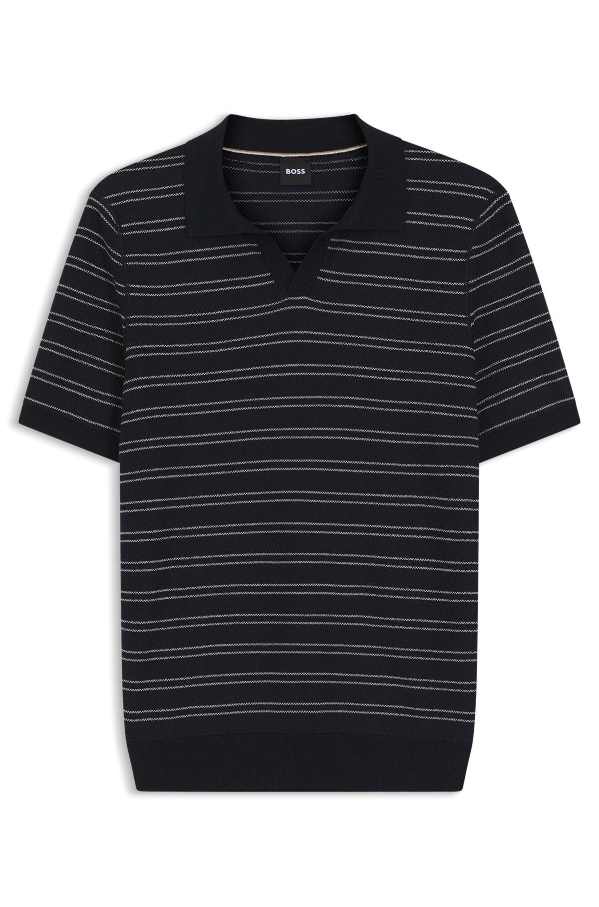 Horizontal-stripe sweater in a cotton blend Product Image