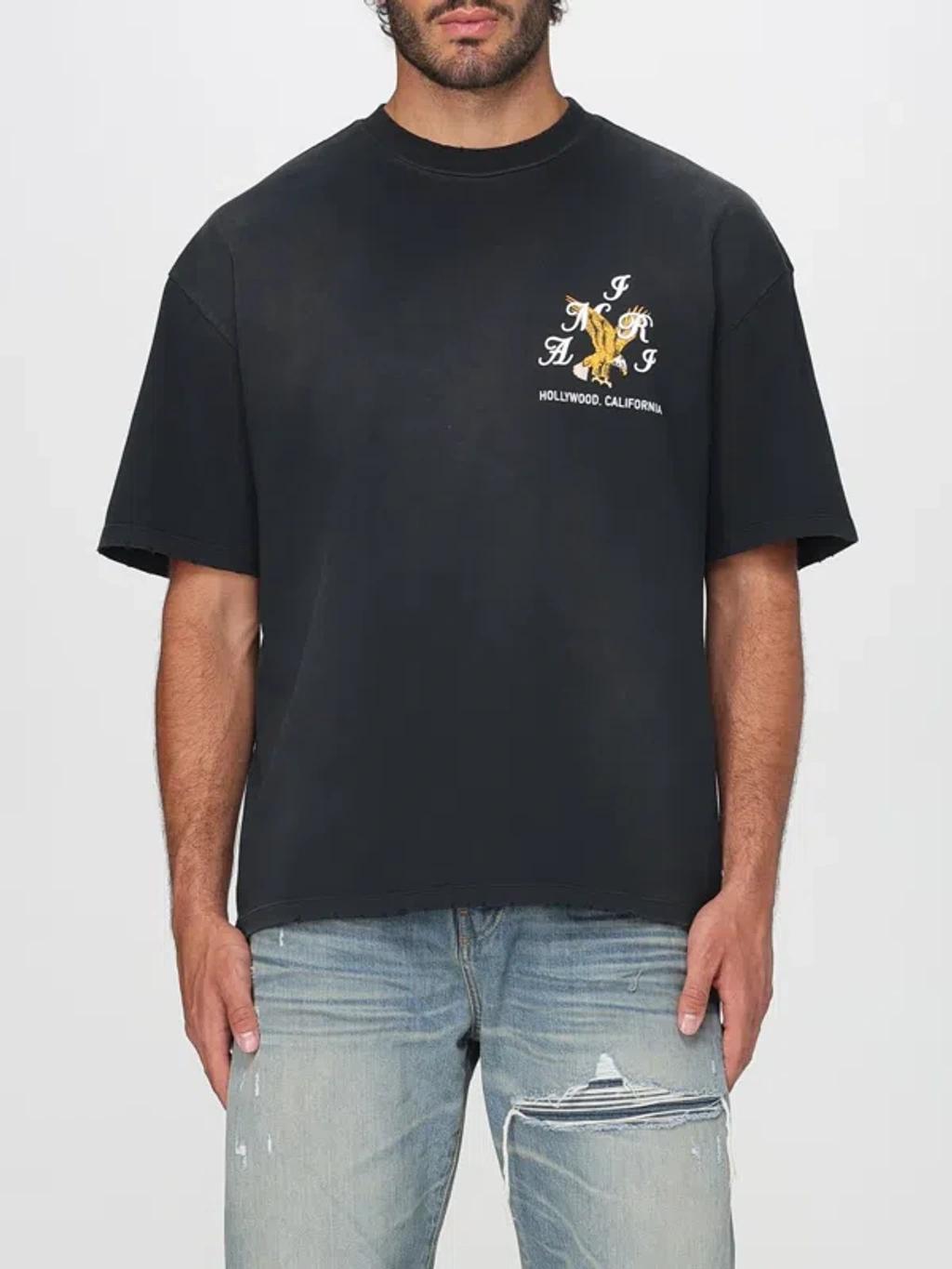 Black 'AMIRI' Eagle Oversized T-shirt Product Image