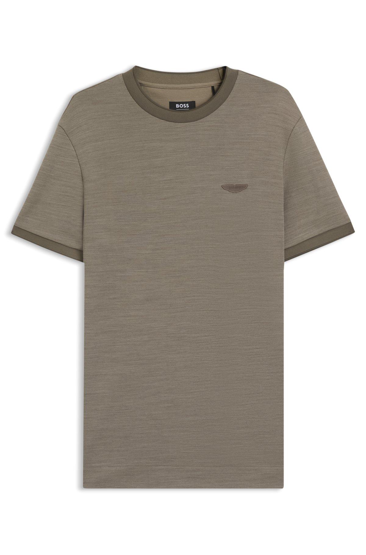 BOSS x ASTON MARTIN T-shirt in wool-cotton jacquard Product Image