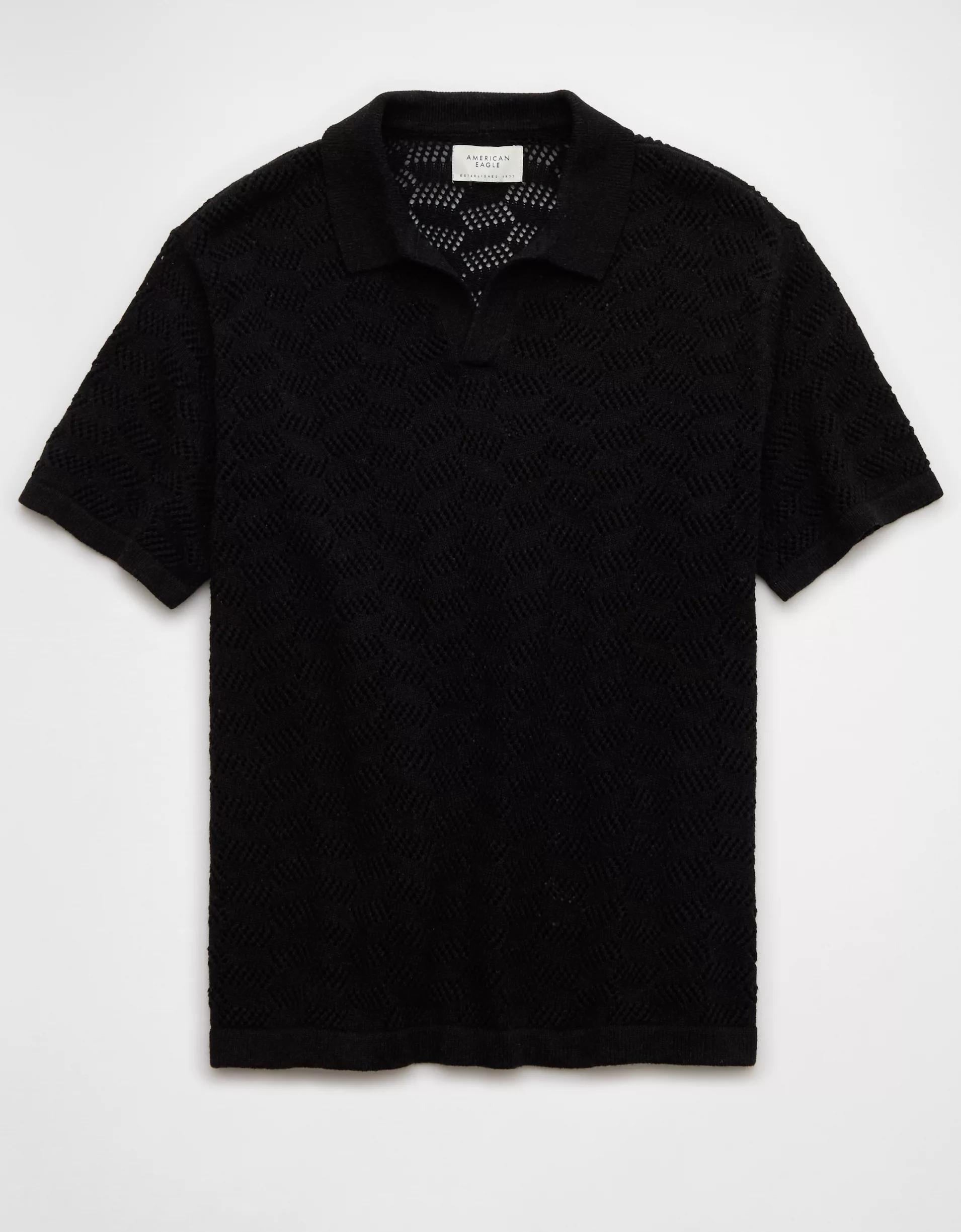 AE Weekend Textured Sweater Polo Shirt Product Image