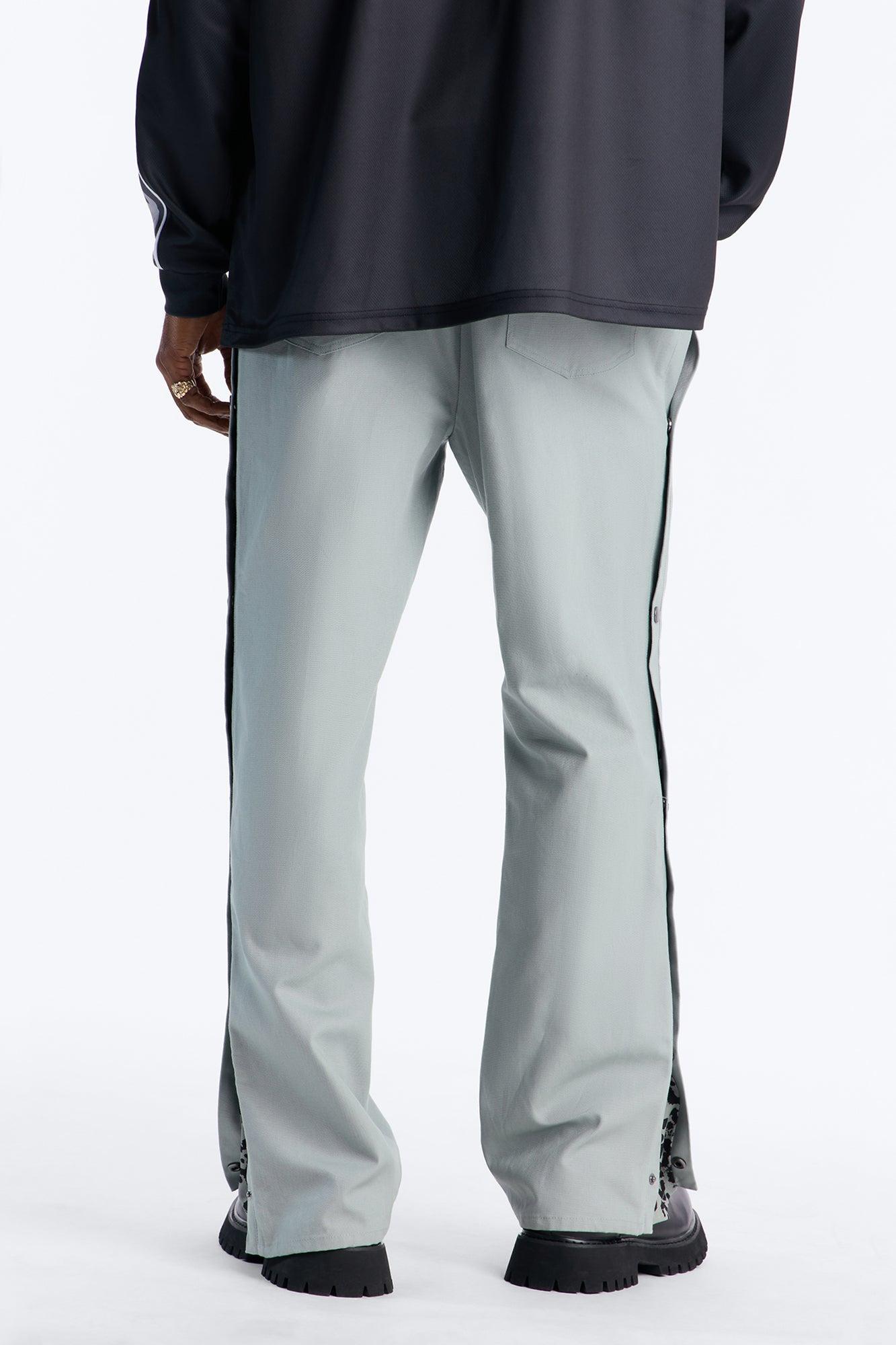 Straight Print Hint Studded Pant - Grey Product Image