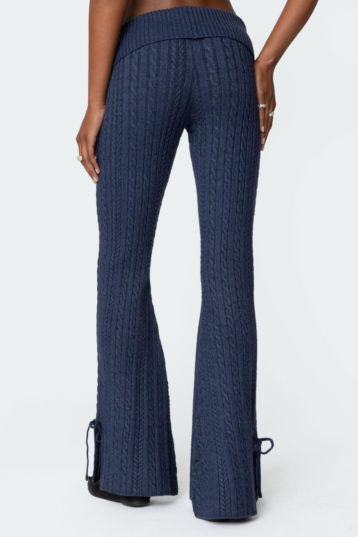 Chase Fold Over Cable Knit Pants Product Image