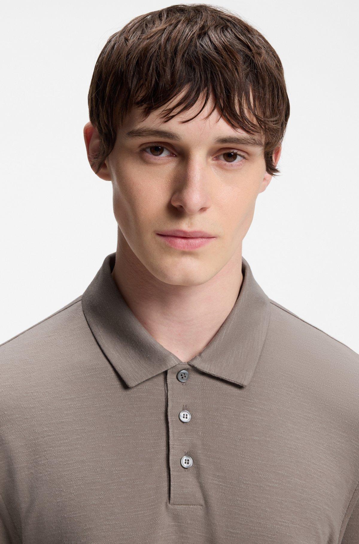 Slub-interlock polo shirt in a slim fit Product Image