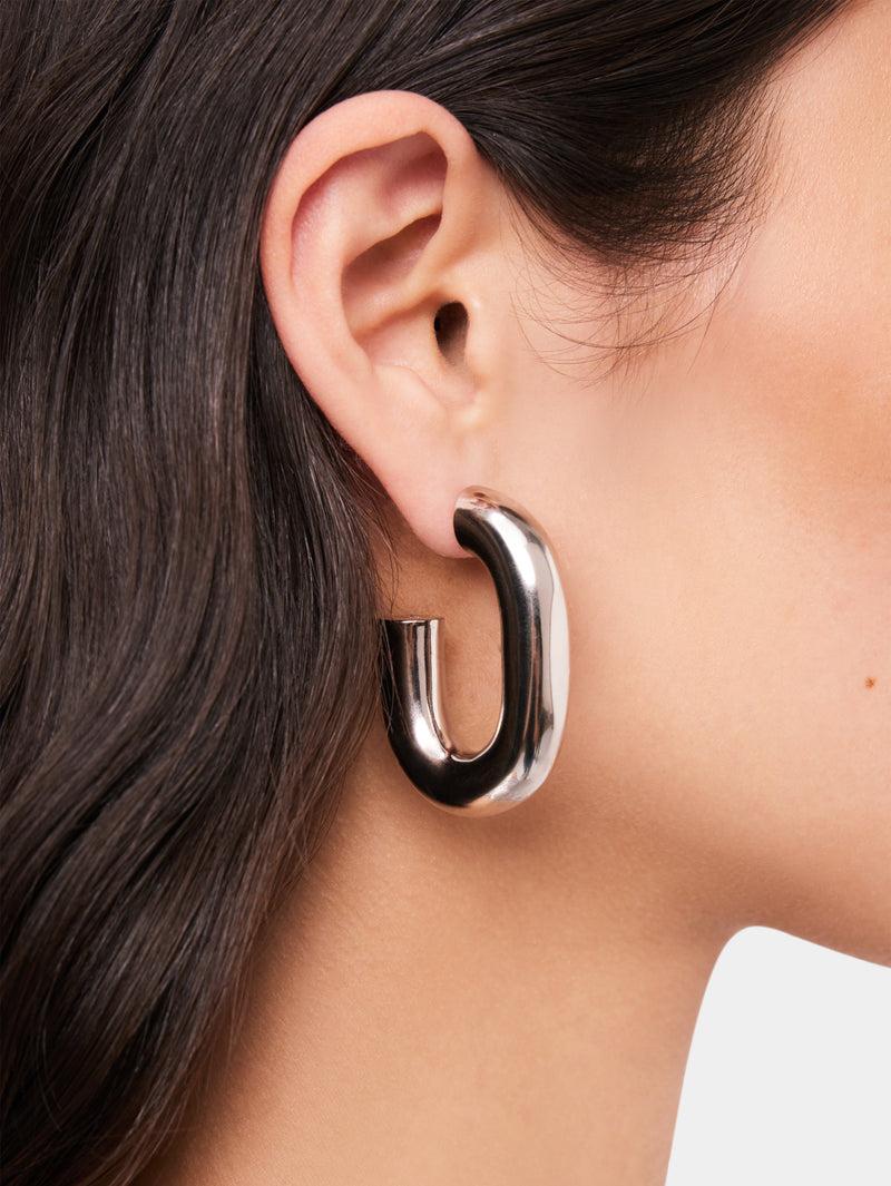 Silver XL Link Earrings Product Image
