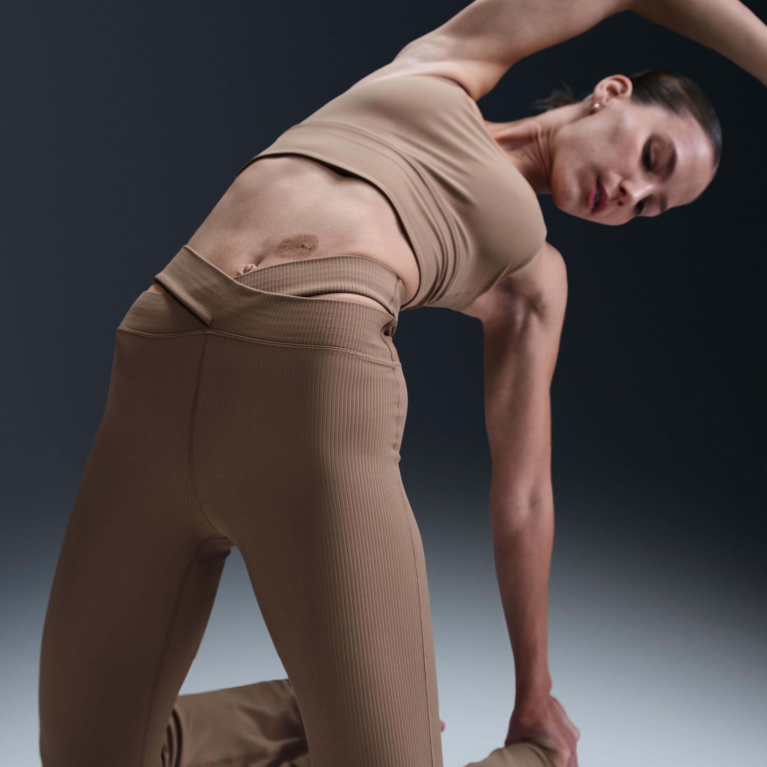 Nike Zenvy Rib Women's High-Waisted Flared Leggings Product Image