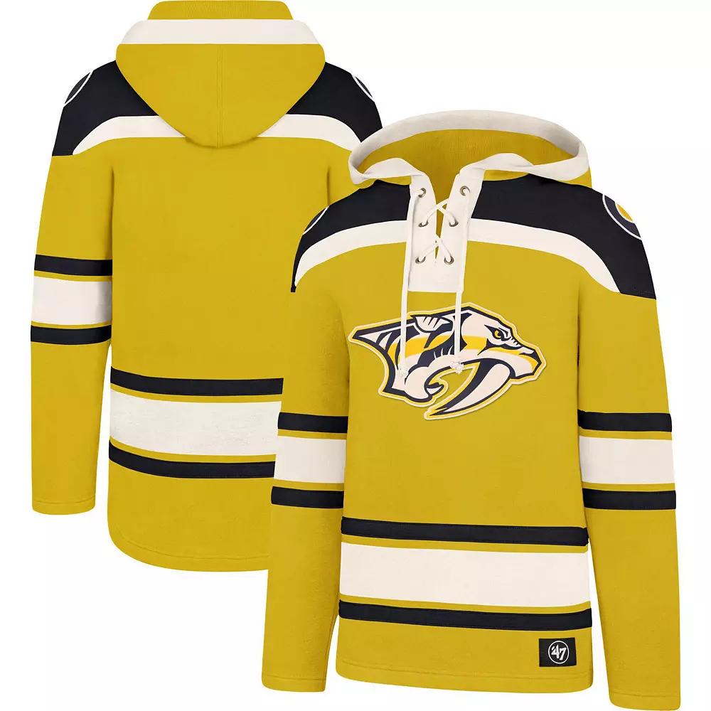 Men's '47 Gold Nashville Predators Superior Lacer Pullover Hoodie,  Product Image