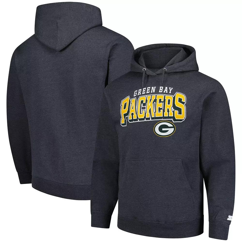 Men's Starter Charcoal Green Bay Packers Vintage Pullover Hoodie, Size: XXL Product Image