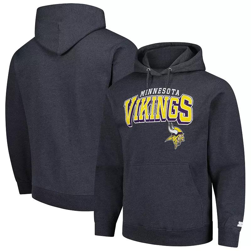 Men's Starter Charcoal Minnesota Vikings Vintage Pullover Hoodie,  Product Image