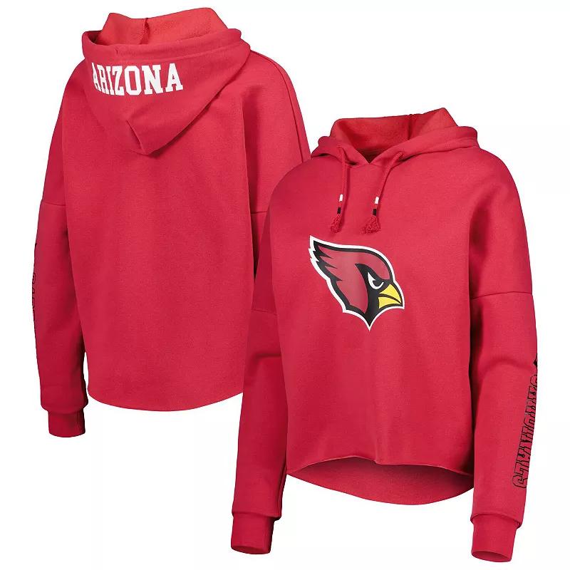Women's New Era Cardinal Arizona Cardinals Foil Sleeve Pullover Hoodie,  Product Image