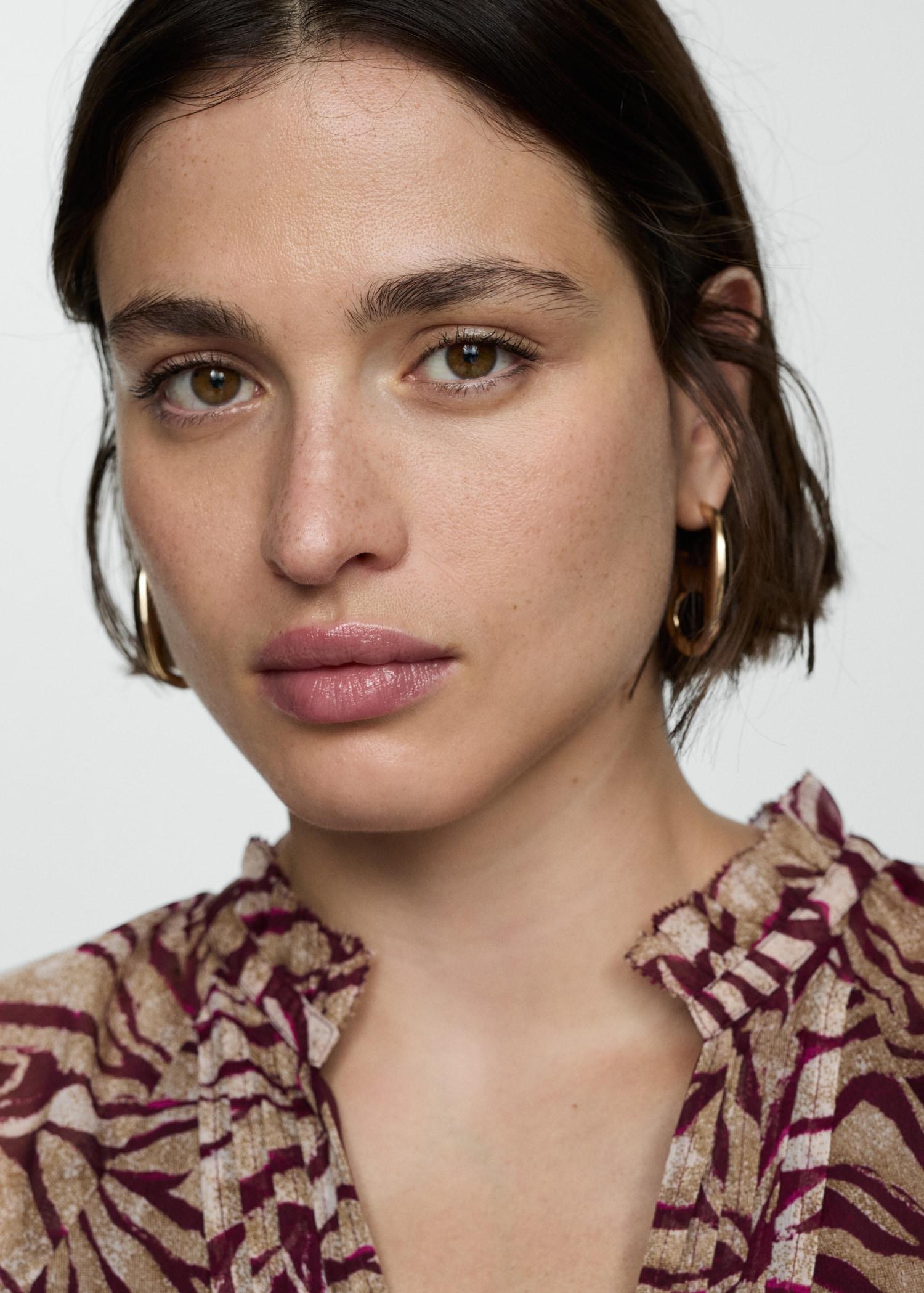 Long printed dress - Women | MANGO USA Product Image