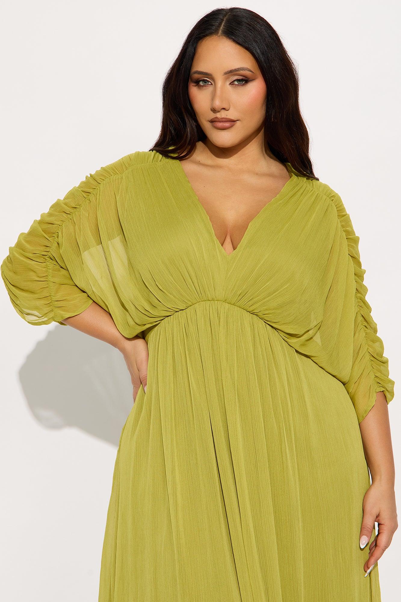 Amaya Chiffon Maxi Dress - Chartreuse Female Product Image