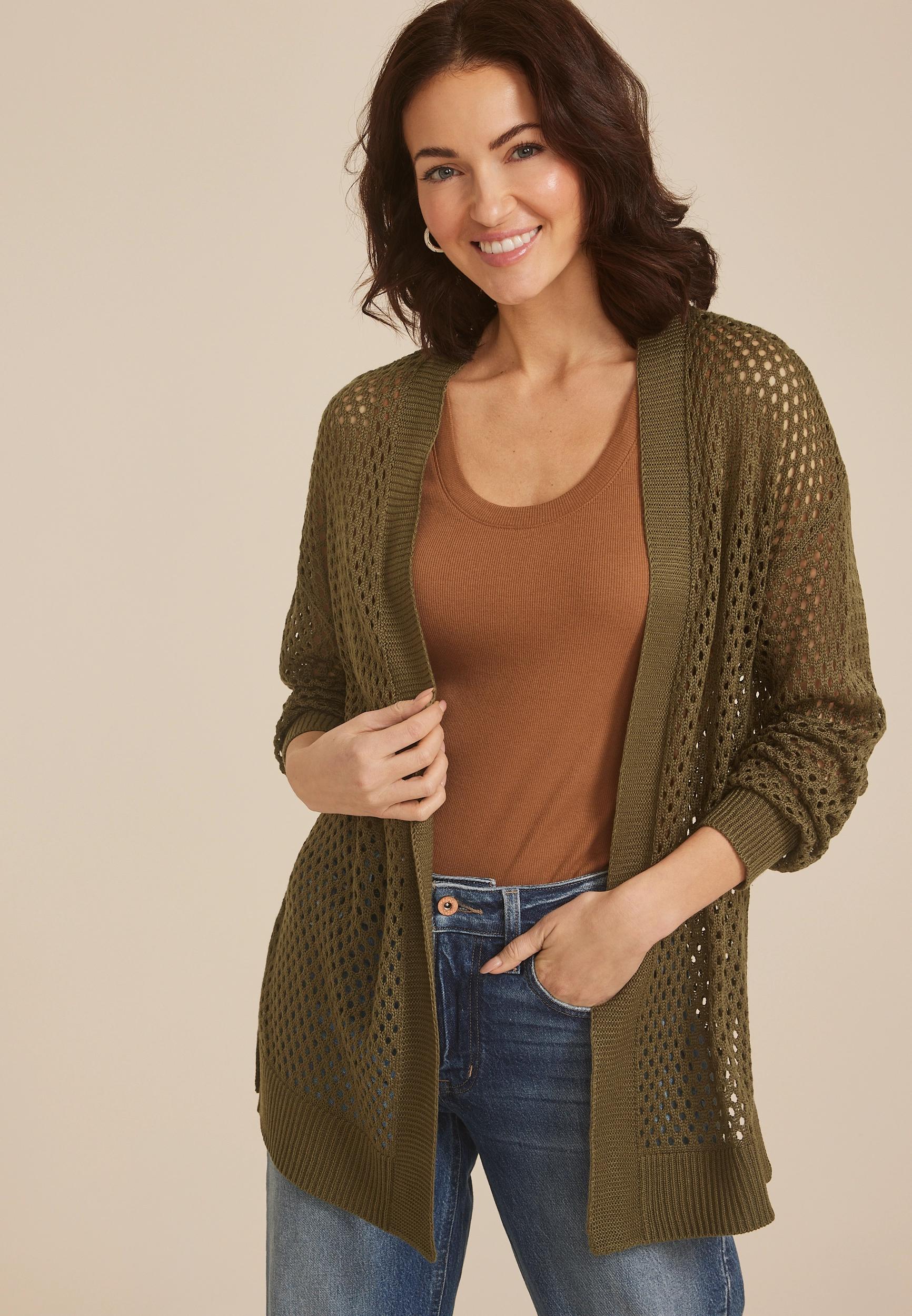 Mesh Open Front Cardigan Product Image