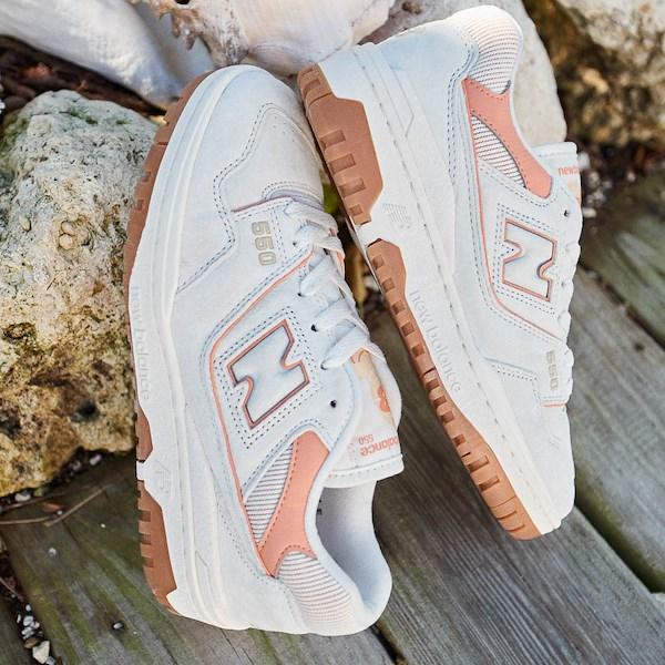 Womens New Balance 550 Athletic Shoe - Sea Salt / Peach Nectar Product Image